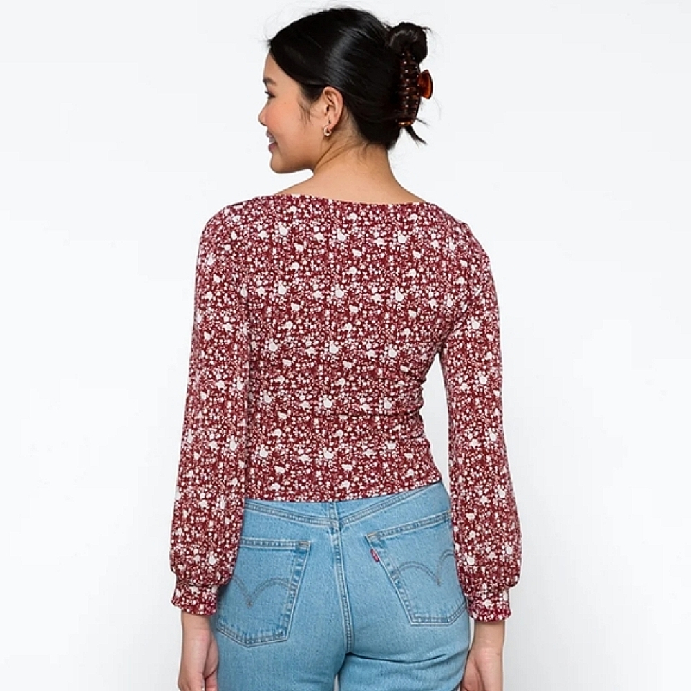 Lush Square Neck Longsleeve Top - Picture 3 of 7